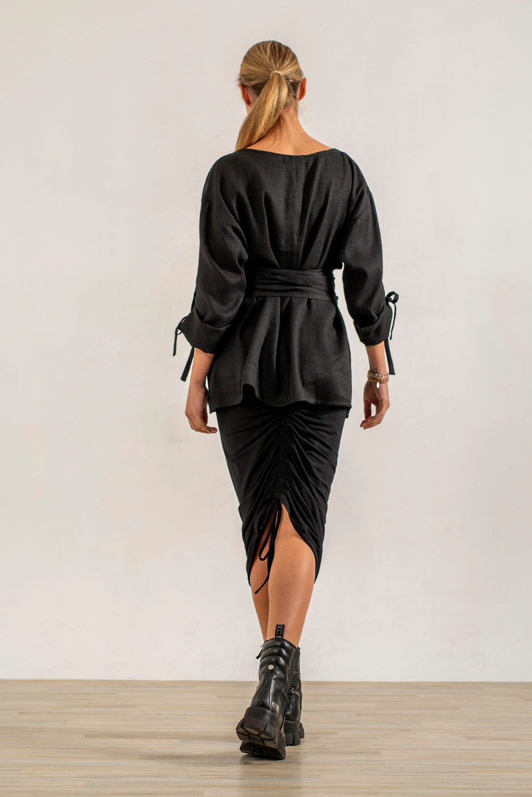 The Black Linen Sash Belt