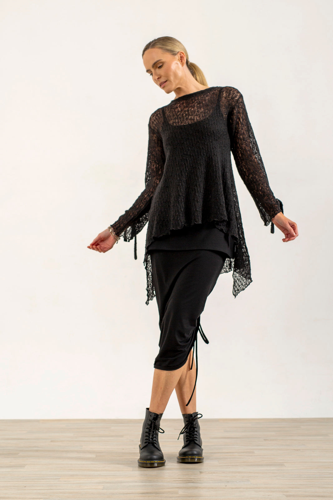 Kira Mid-length Layering Vest ( black)