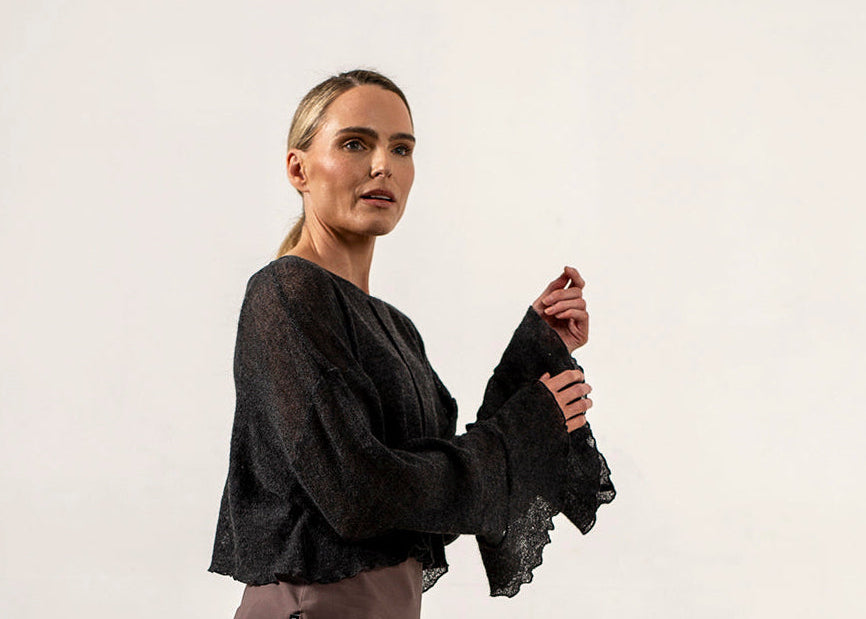 Harper Viscose Jersey Asymetrical Skirt (Mink)