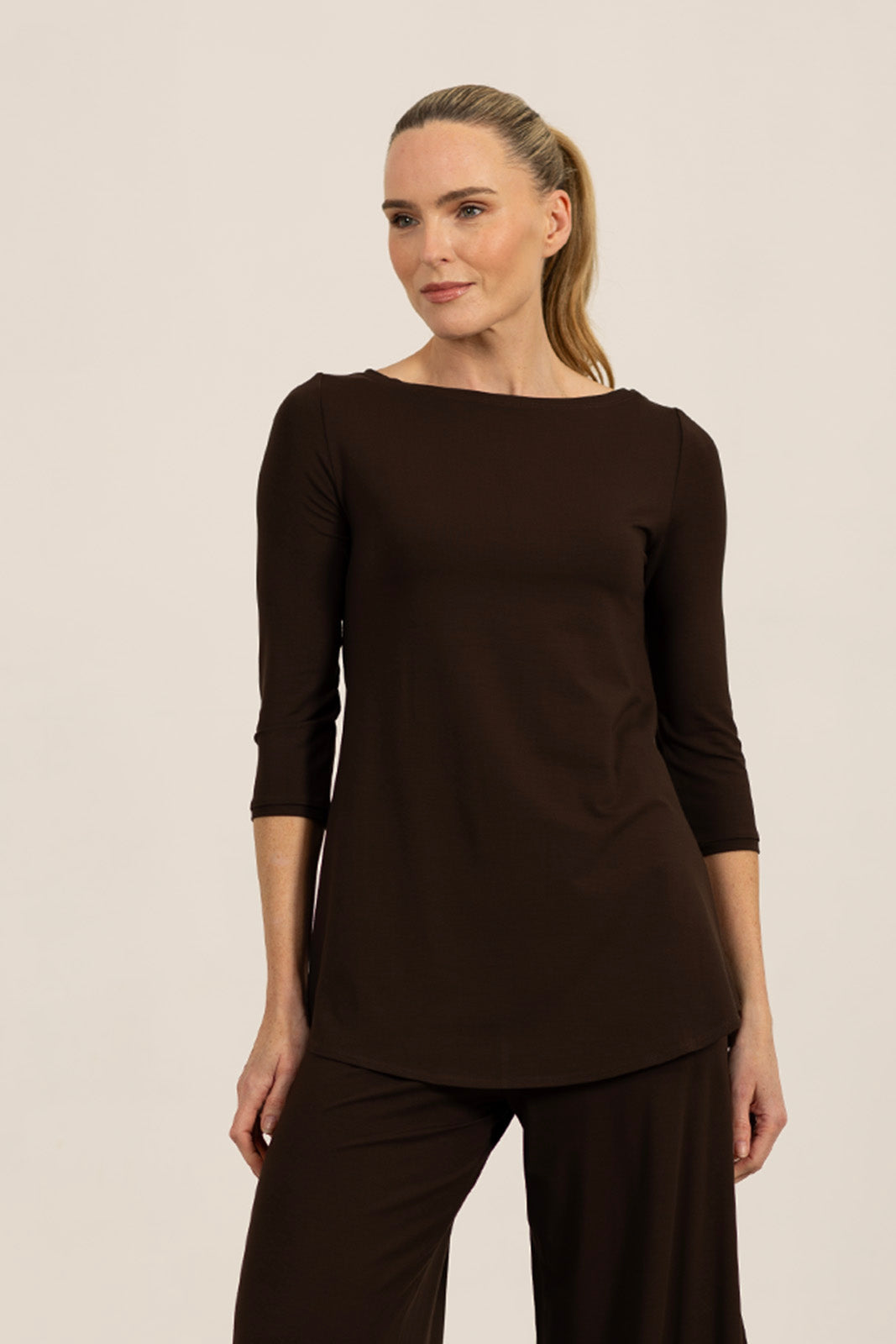 Dark Chocoalte Ailsa Jersey Top