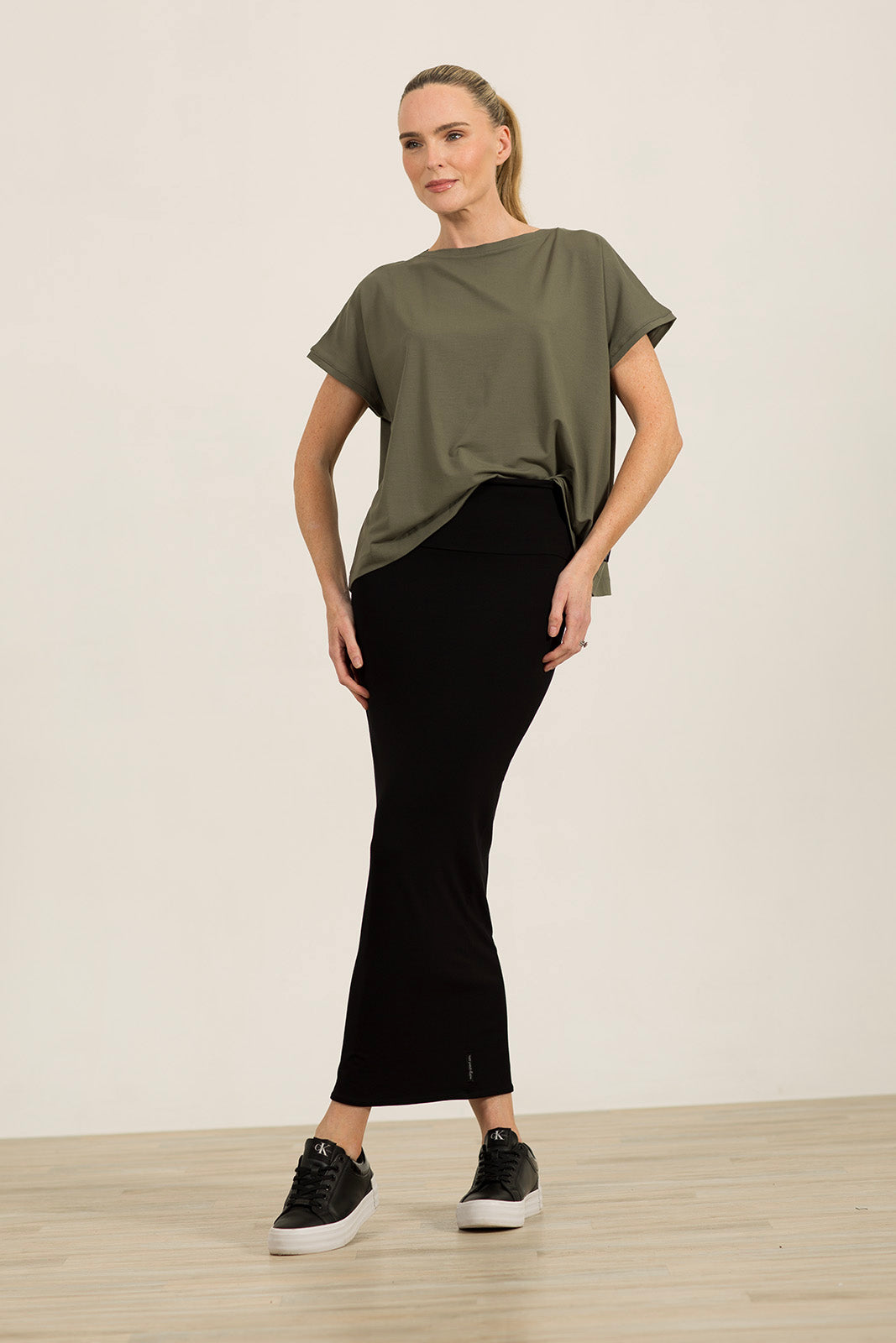 Khaki Oversized Casey Tee