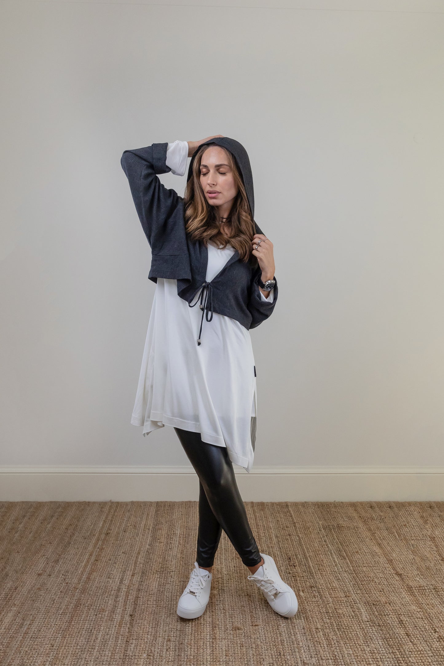 Nova Hoodie Jacket - Black Pinstripe
