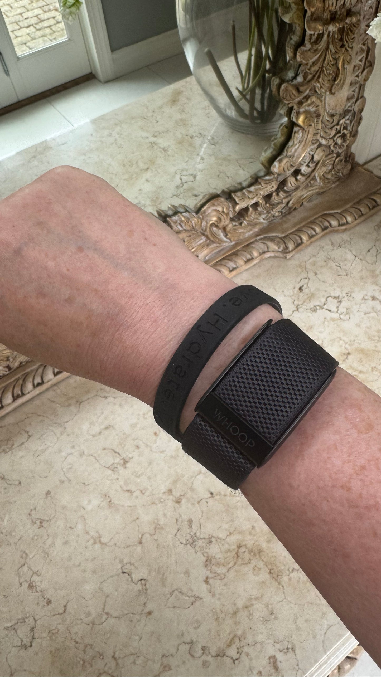 Bo&Mo 'Totem Bracelet' - Black Rubber ‘Move. Hydrate. 🩶’