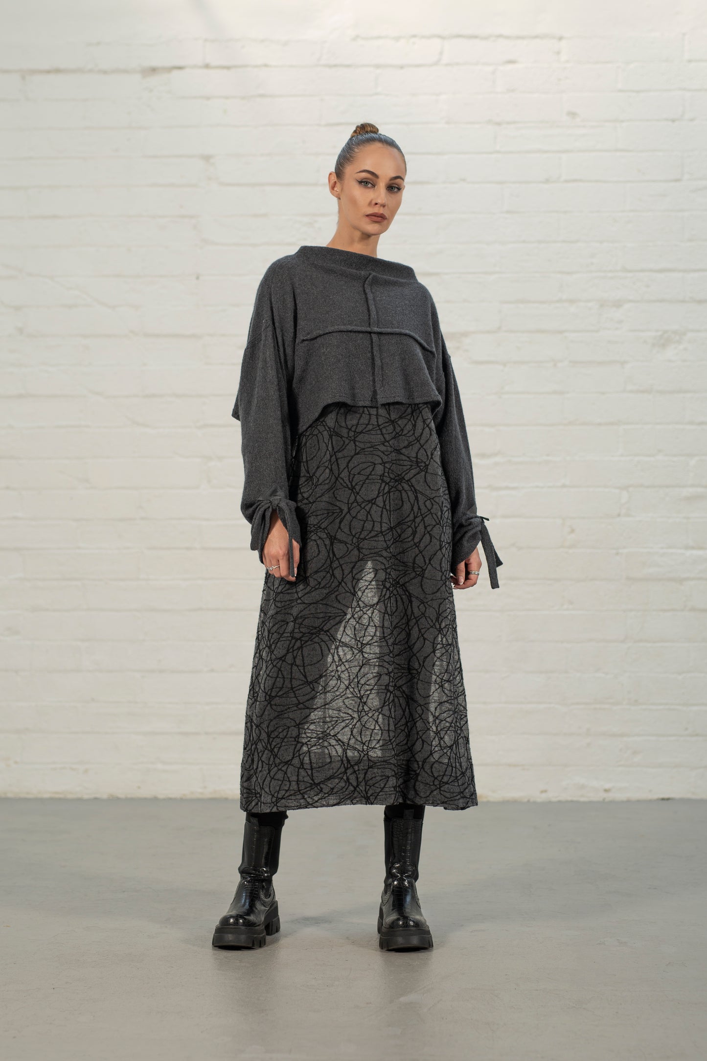 Lola Tuck Hem Leggings Black/ Navy