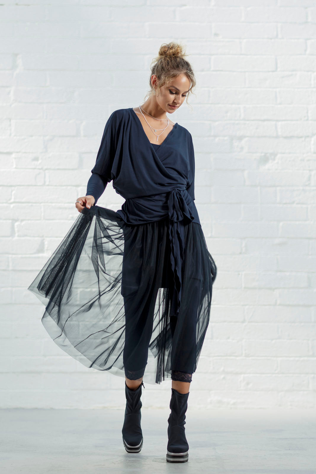 Ivy Navy Tulle Skirt