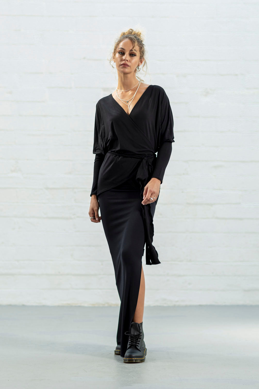 Black Bella Wrap Top