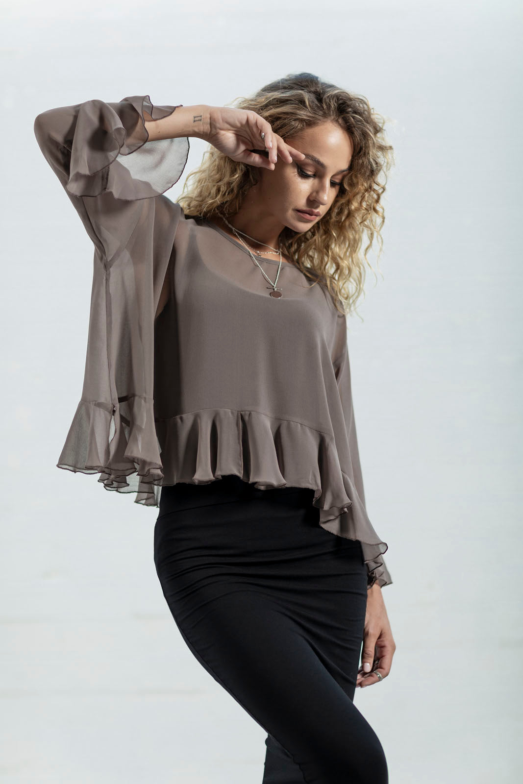 Pink Poppy Chiffon Top