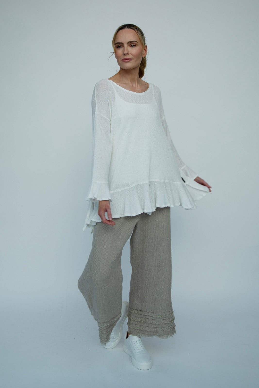 Chloe Linen pants : Natural stripe: Limited Edition