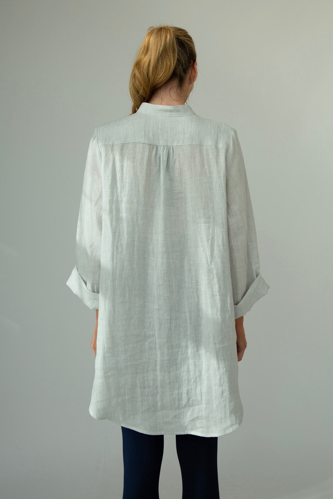 Dara Linen shirt : Limited Edition : grey stripe