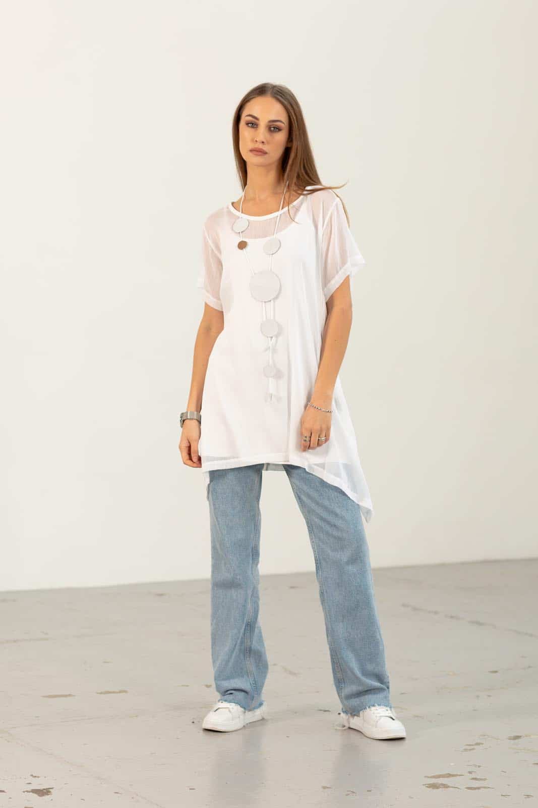 White Myla Chiffon Tunic