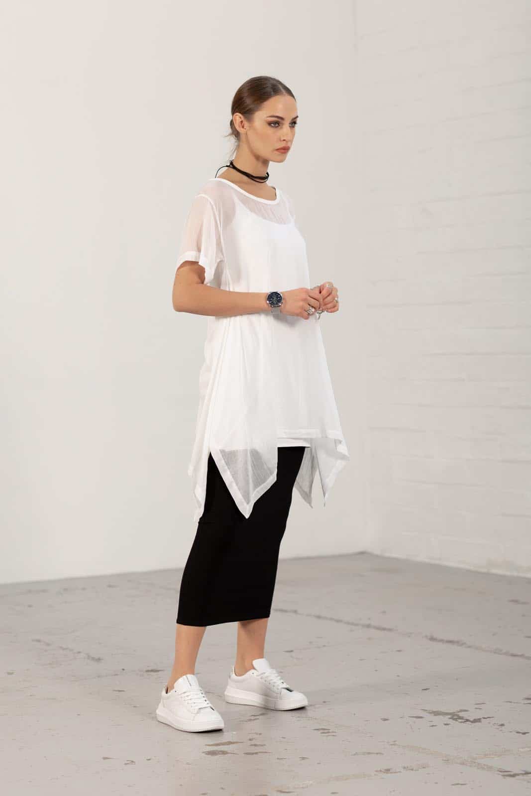 White Myla Chiffon Tunic