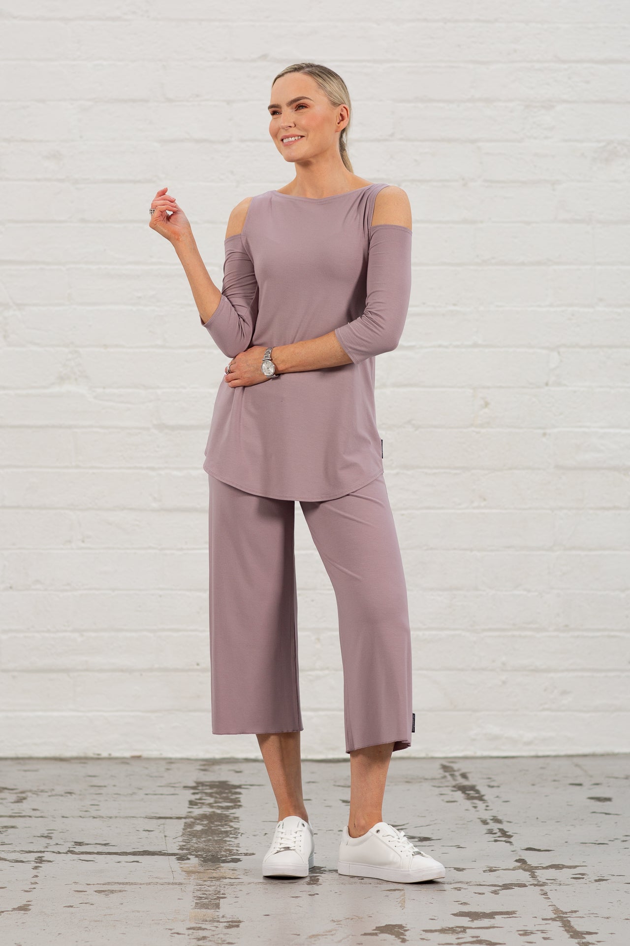 Lola Dusty Heather Cold Shoulder Top