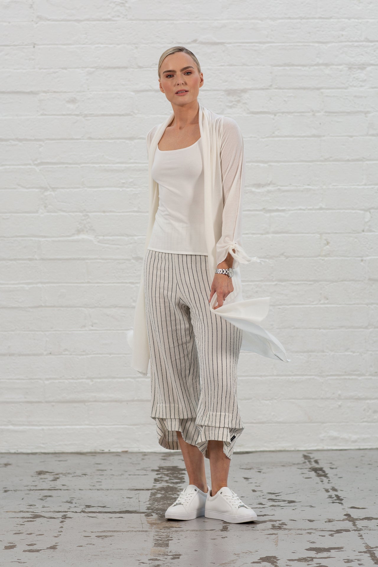 Cara Ecru Knit Cardi