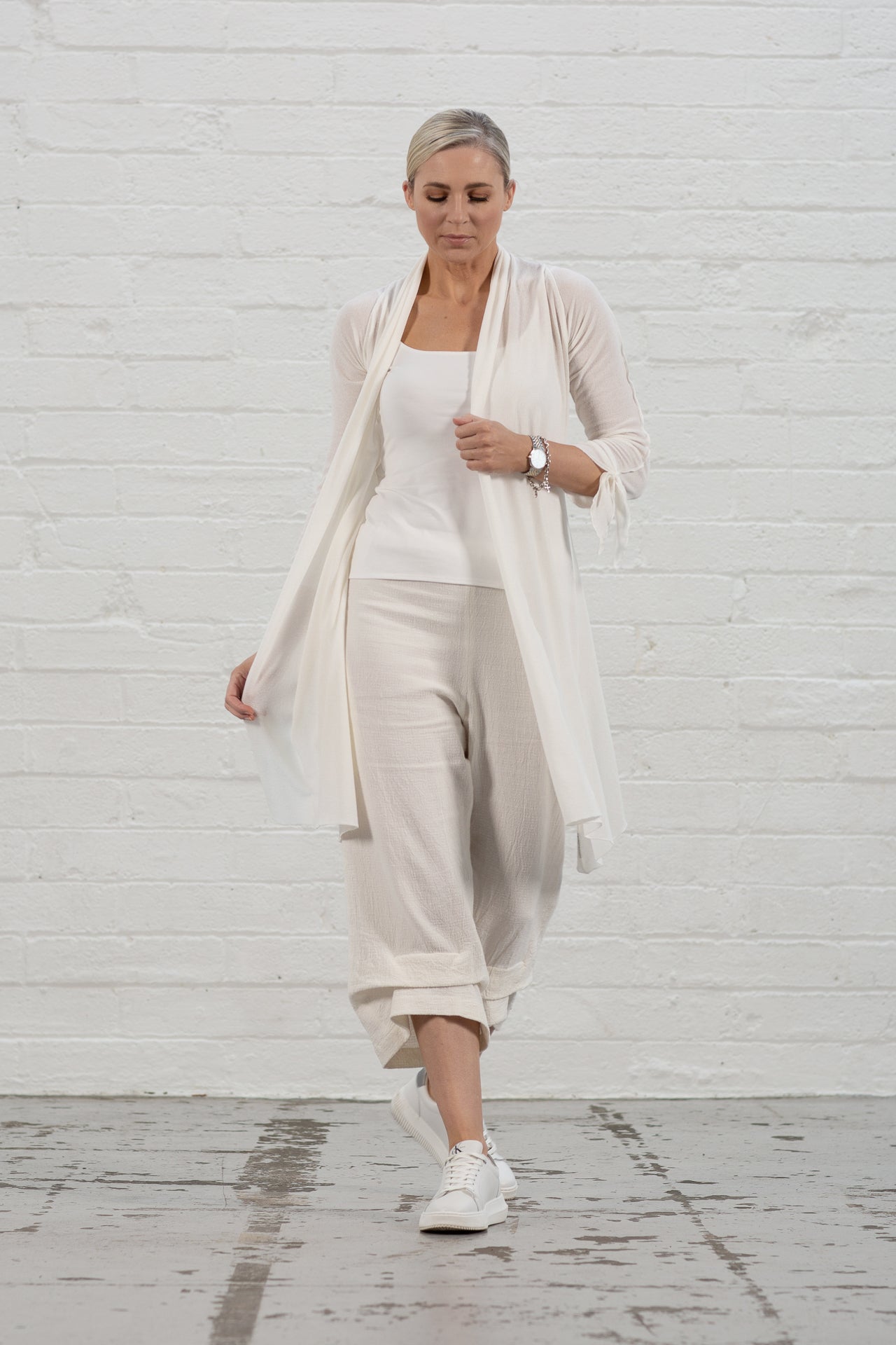 Cara Ecru Knit Cardi