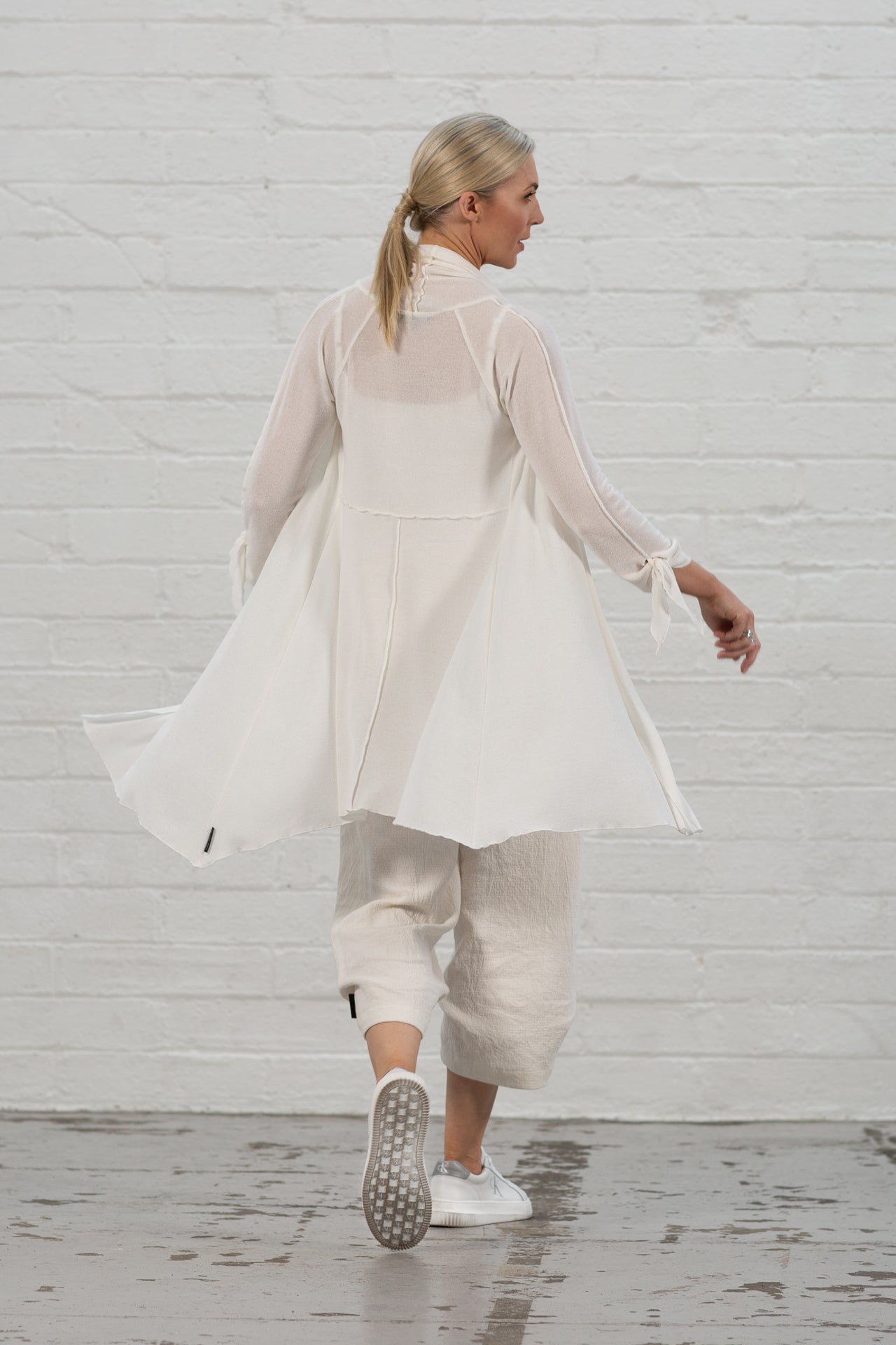 Cara Ecru Knit Cardi