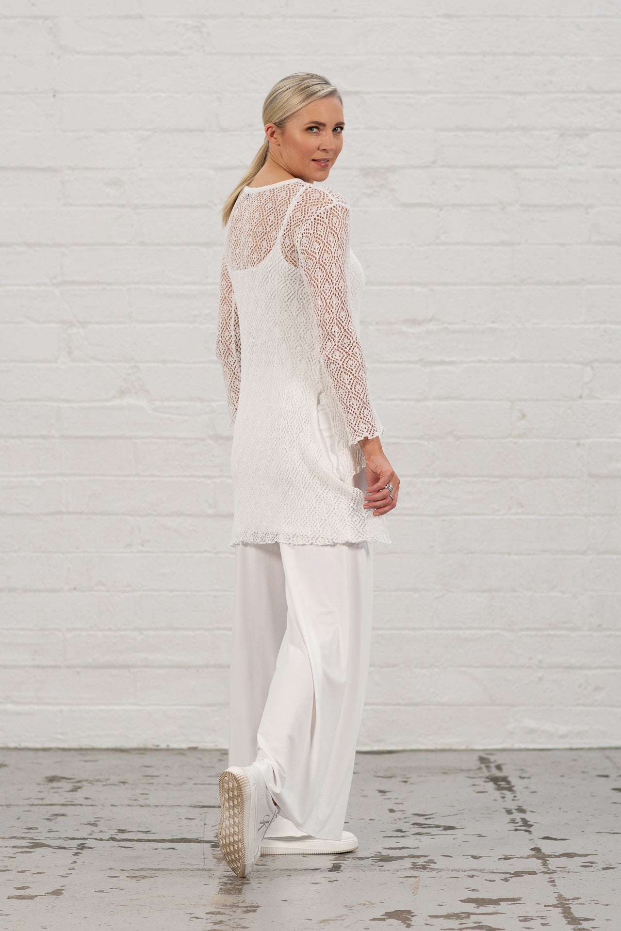 Freya Lace-Knit Jumper Ecru
