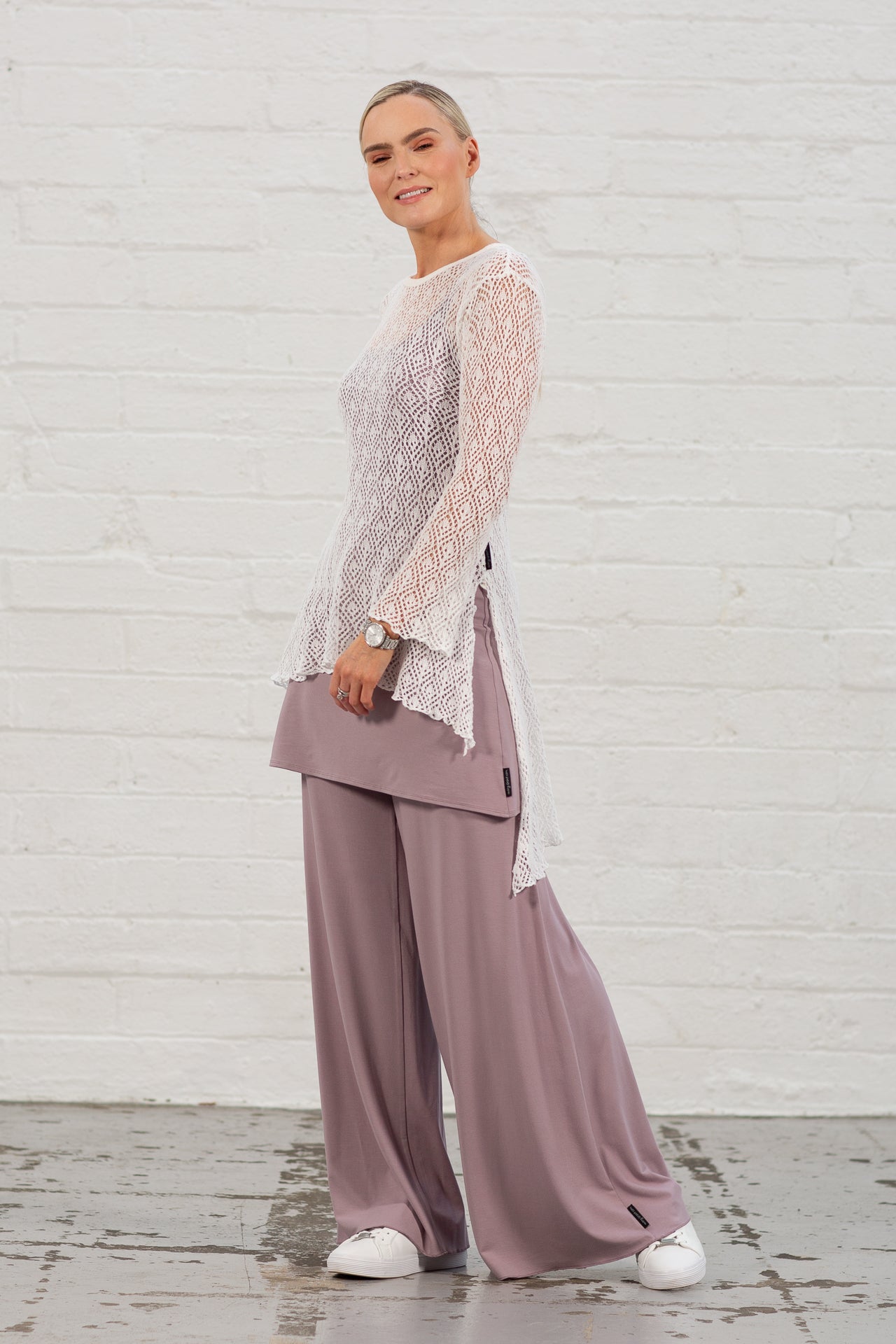 Freya Lace-Knit Jumper Ecru