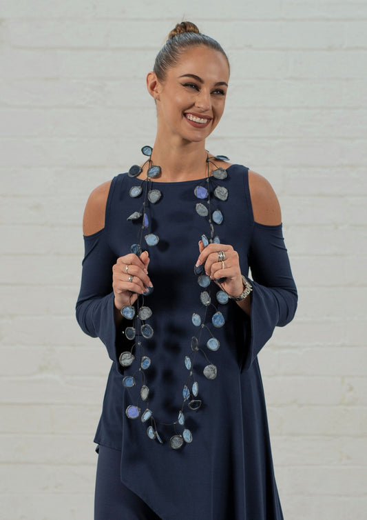 Organza & Rubber Neckpiece : Blue