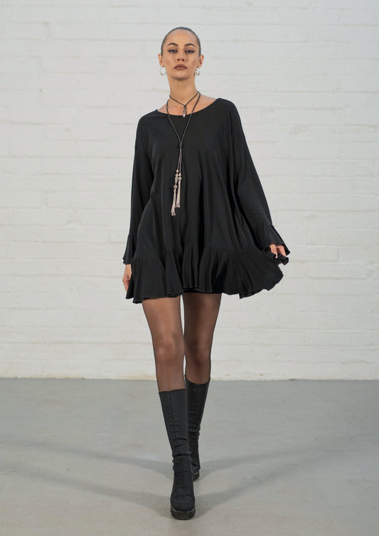 Cassia Black Lux Crepe Tunic