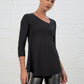 Black Evangeline (Asymmetric V-Neck) Top