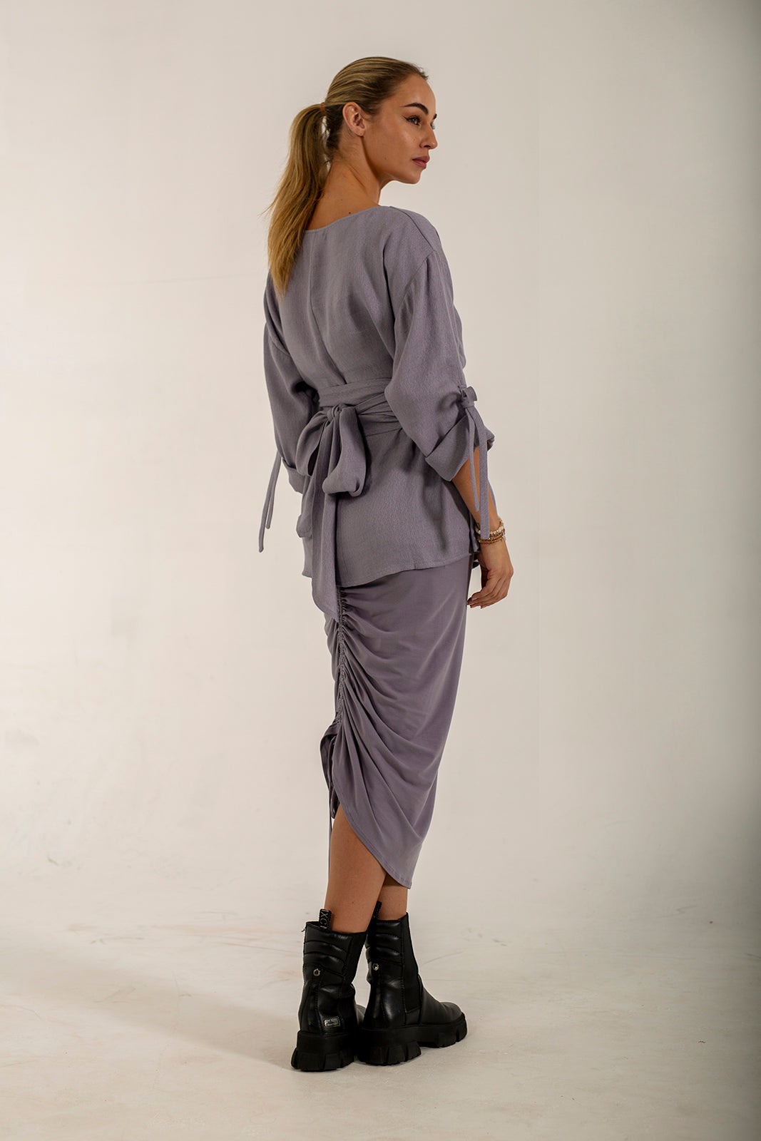 The Silver Frost Linen Sash Belt