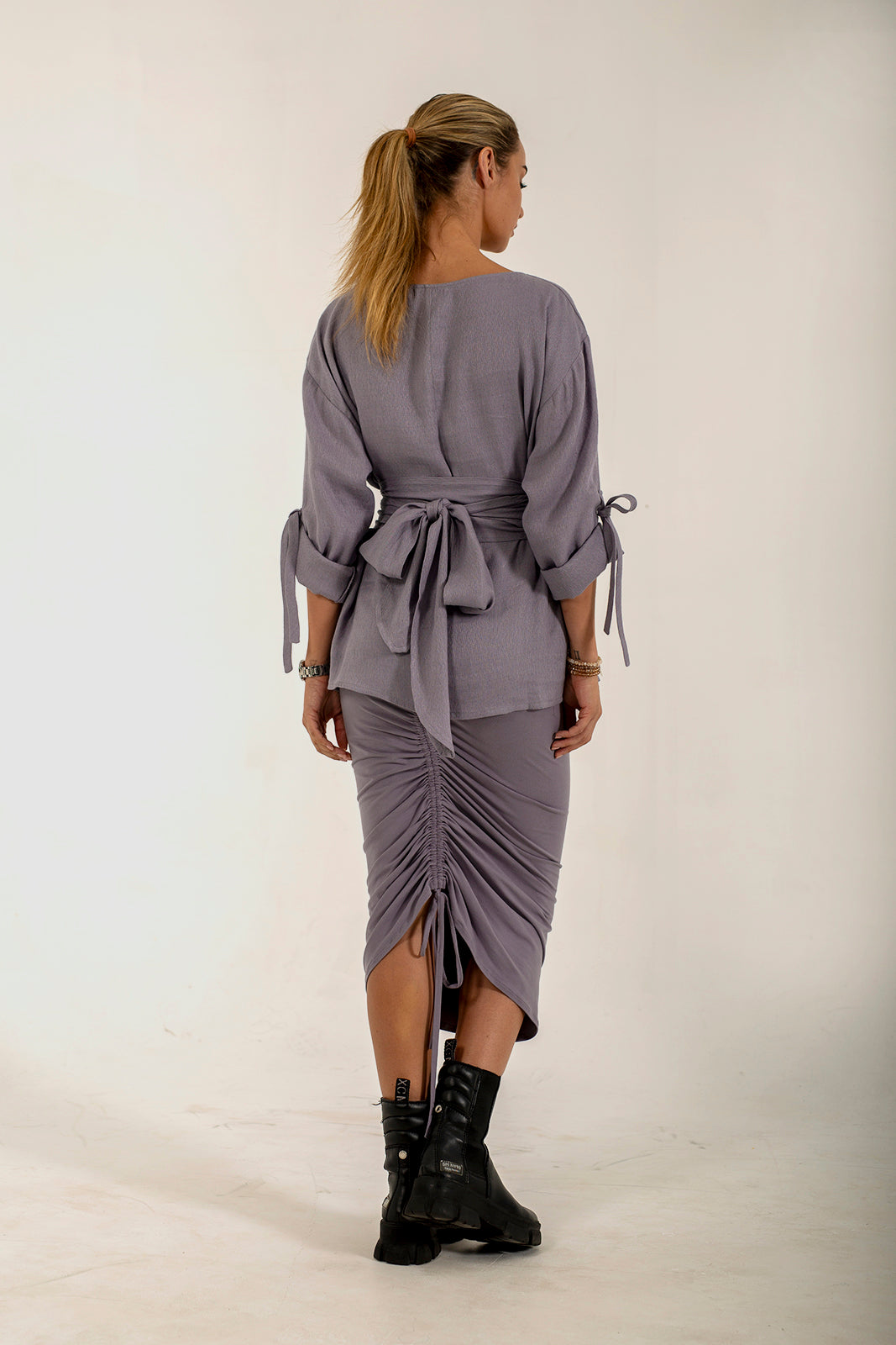 The Silver Frost Linen Sash Belt