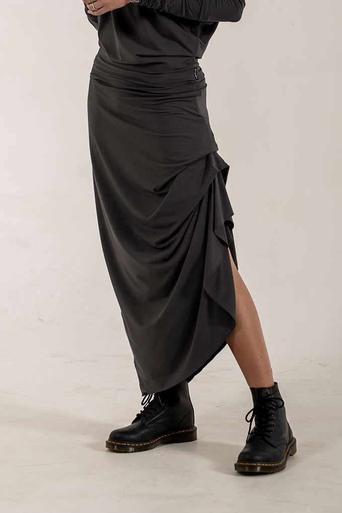 Harper Viscose Jersey Asymetrical Skirt (Lead)