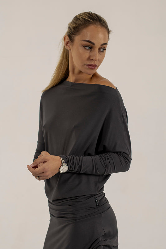 Abbe Viscose Jersey Asymetrical top (lead)