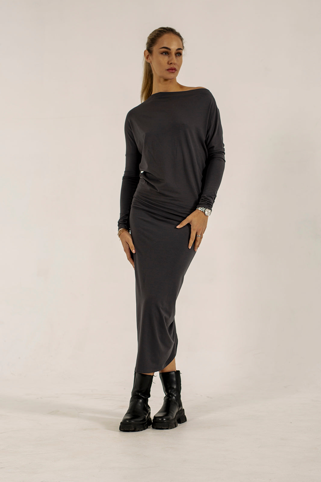 Shannon Viscose Jersey Drawstring Skirt (lead)