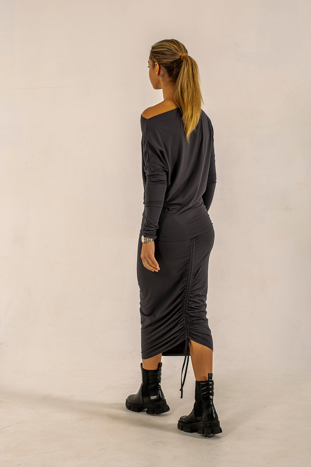 Shannon Viscose Jersey Drawstring Skirt (lead)