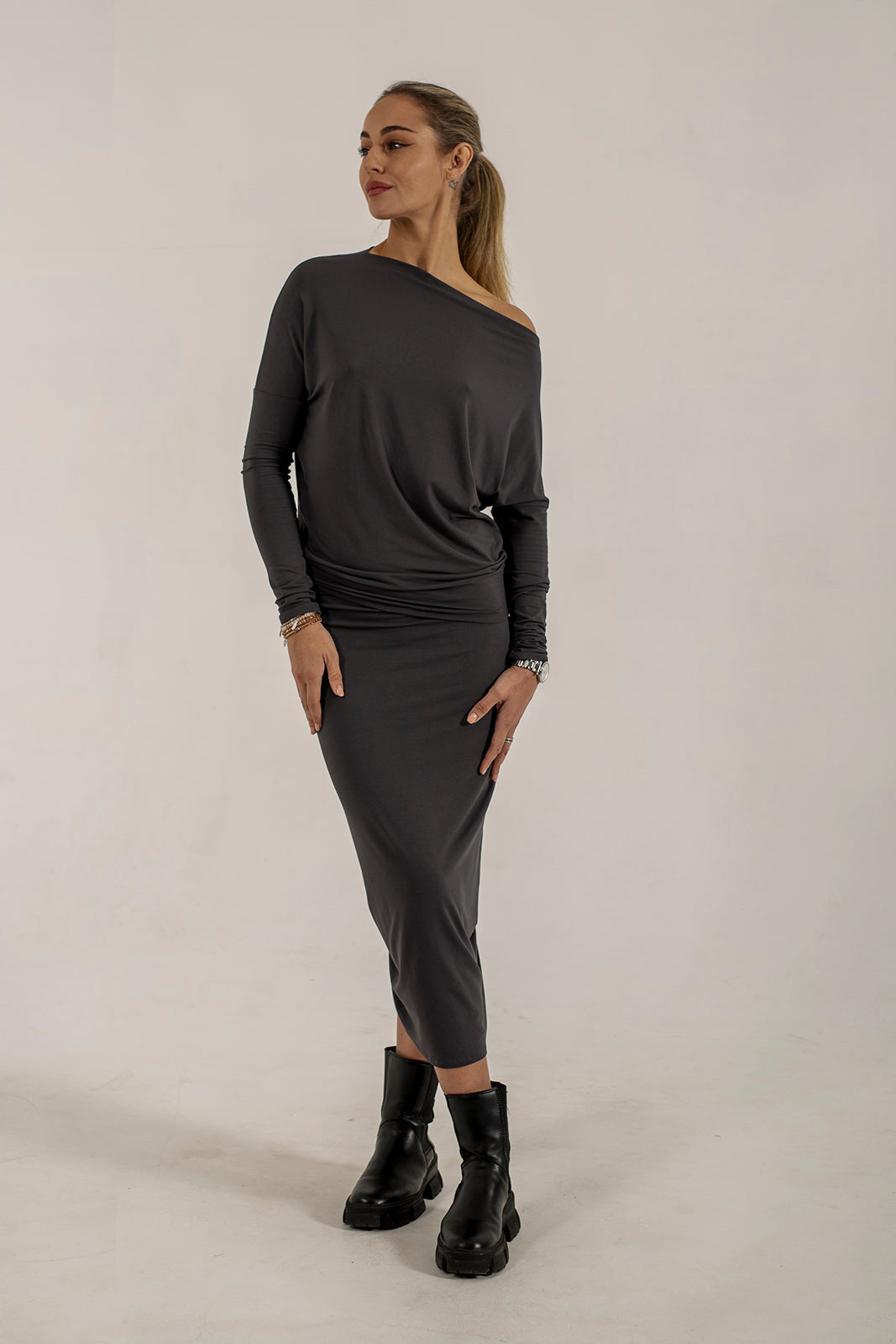 Shannon Viscose Jersey Drawstring Skirt (lead)