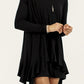 Monique Viscose Jersey Frill Hem Tunic (black)