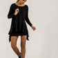 Monique Viscose Jersey Frill Hem Tunic (black)