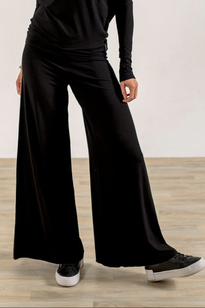 Black Viscose Jersey Kate Palazzos