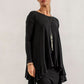 Monique Viscose Jersey Frill Hem Tunic (black)