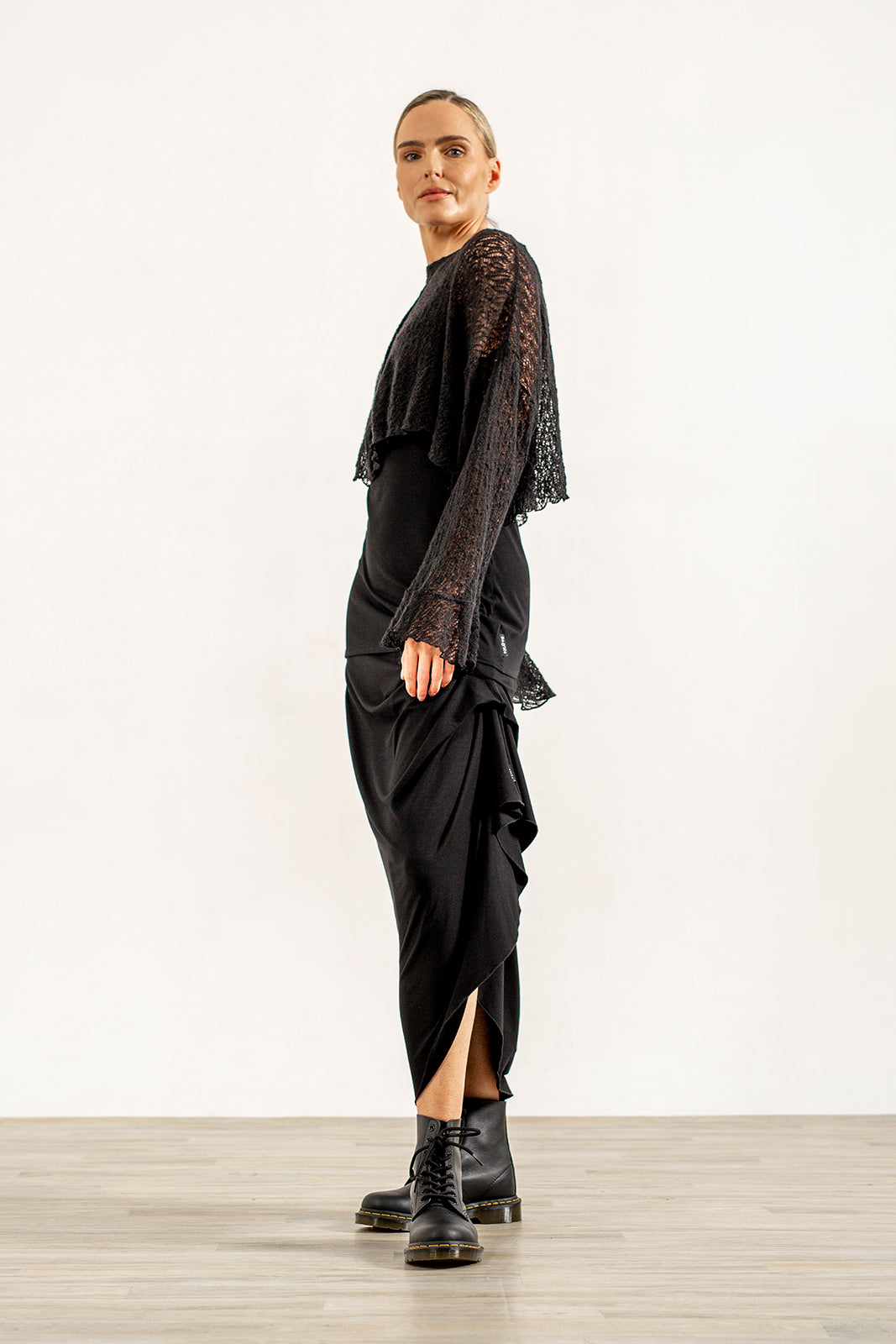 Harper Viscose Jersey Asymetrical Skirt (black)