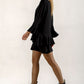 Blair Viscose Jersey Oversize Frill Hem Tunic (Black)