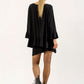 Blair Viscose Jersey Oversize Frill Hem Tunic (Black)