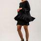Blair Viscose Jersey Oversize Frill Hem Tunic (Black)