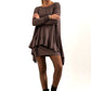 Monique Viscose Jersey Frill Hem Tunic (Mink)