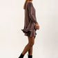 Monique Viscose Jersey Frill Hem Tunic (Mink)