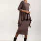 Monique Viscose Jersey Frill Hem Tunic (Mink)