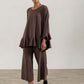 Blair Viscose Jersey Oversize Frill Hem Tunic (Mink)