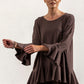 Blair Viscose Jersey Oversize Frill Hem Tunic (Mink)