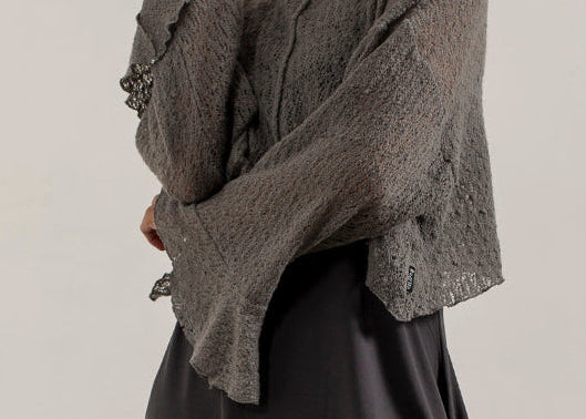 Alina Italian Wool crop jumper (Silver Frost)