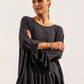 Blair Viscose Jersey Oversize Frill Hem Tunic (lead)