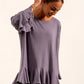 Blair Viscose Jersey Oversize Frill Hem Tunic (Silver Frost)
