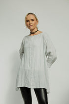 Kaia Linen tunic : Limited Edition : Grey stripe