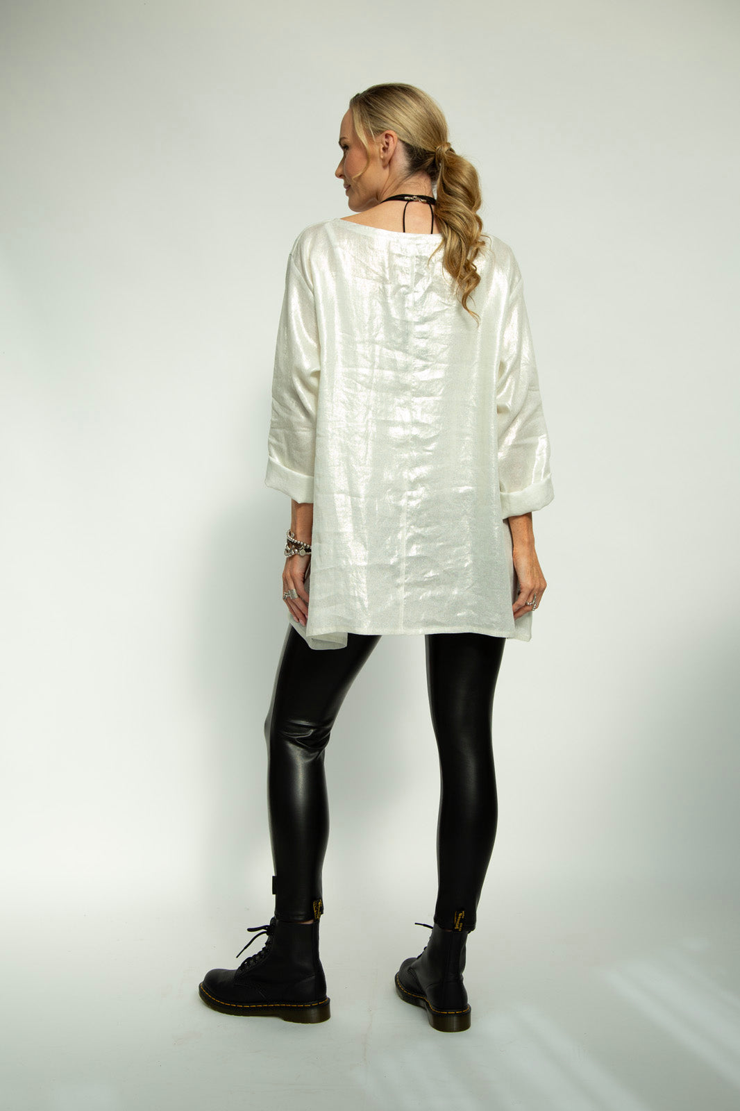 Kaia metallic Linen Tunic