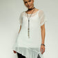 Brona Chiffon Tunic: Ecru chiffon